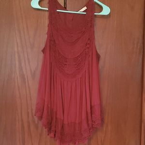 Maroon Lace Tank